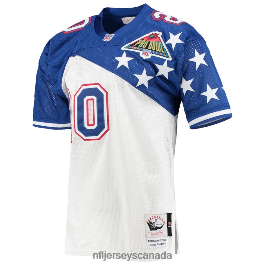 Men NFC Barry Sanders Mitchell  Ness White/Blue 1994 Pro Bowl Authentic Jersey Clothing NFL TBXFR62378