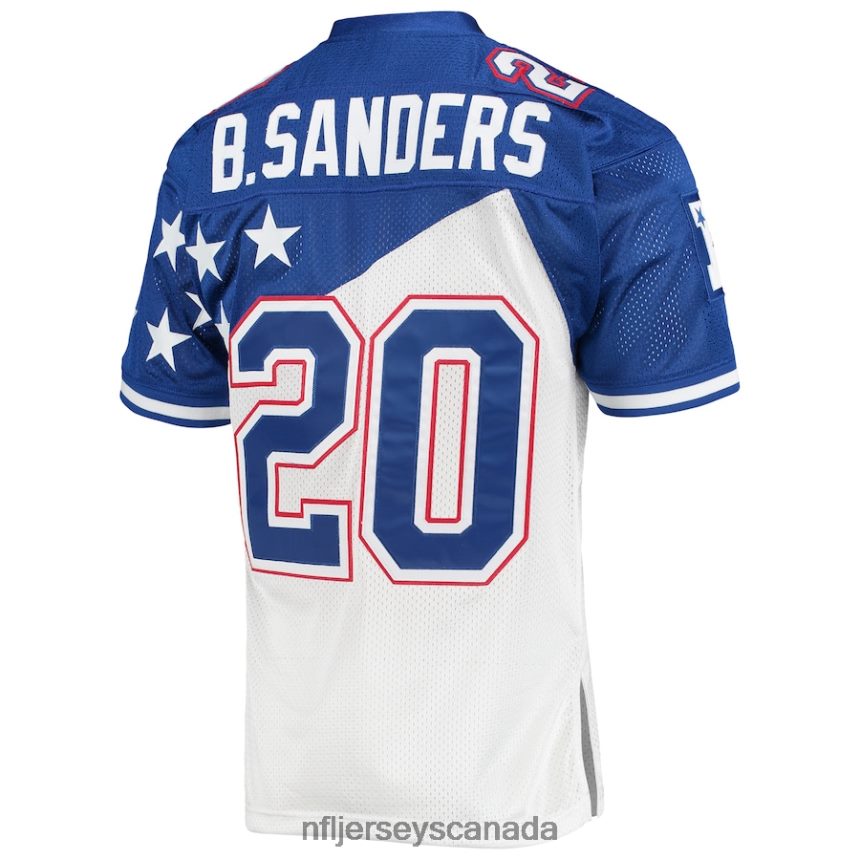 Men NFC Barry Sanders Mitchell  Ness White/Blue 1994 Pro Bowl Authentic Jersey Clothing NFL TBXFR62378