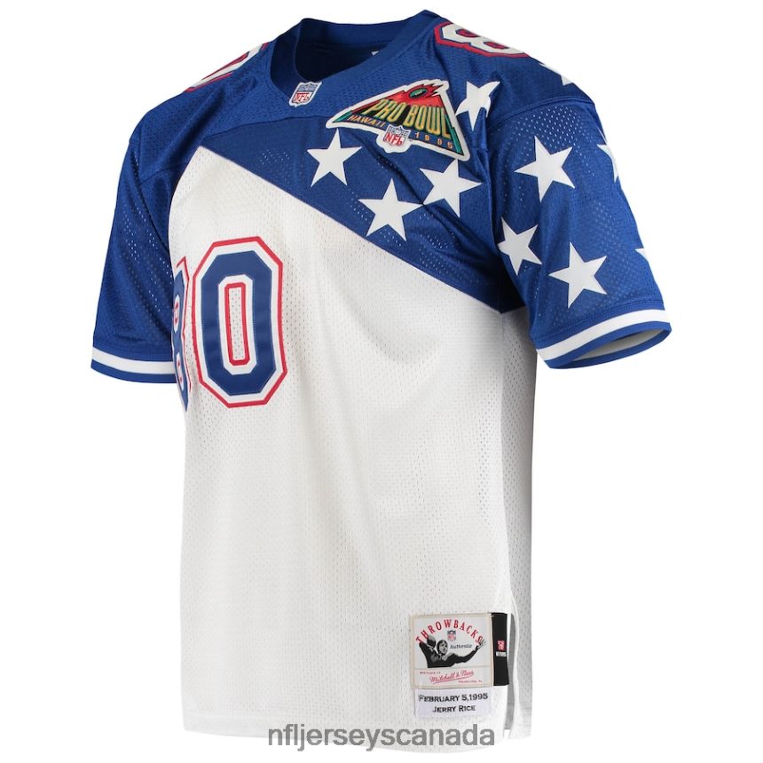 Men NFC Jerry Rice Mitchell  Ness White/Blue 1994 Pro Bowl Authentic Jersey Clothing NFL TBXFR62111