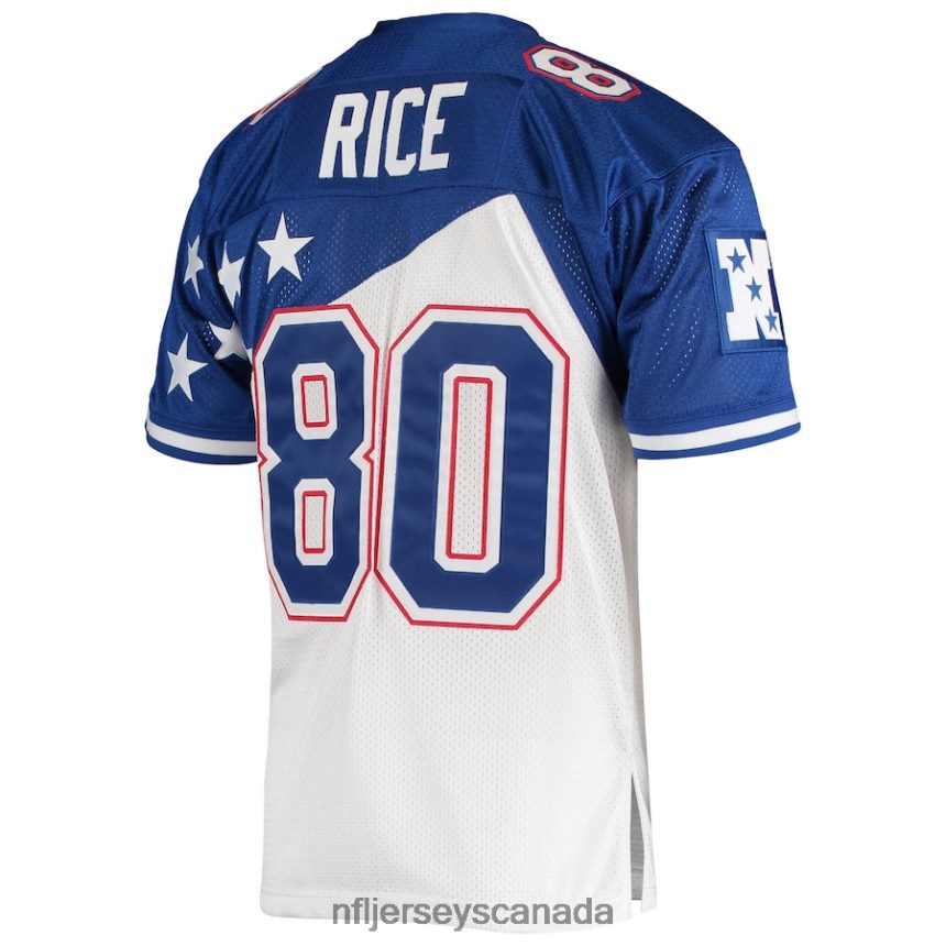Men NFC Jerry Rice Mitchell  Ness White/Blue 1994 Pro Bowl Authentic Jersey Clothing NFL TBXFR62111