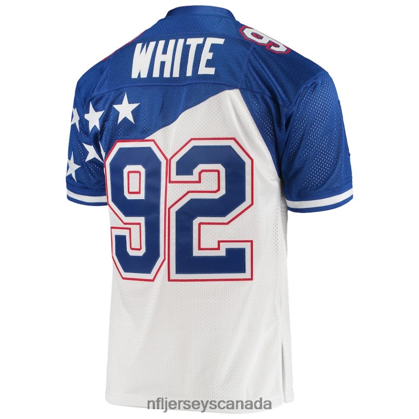 Men NFC Reggie White Mitchell  Ness White/Blue 1995 Pro Bowl Authentic Jersey Clothing NFL TBXFR63435