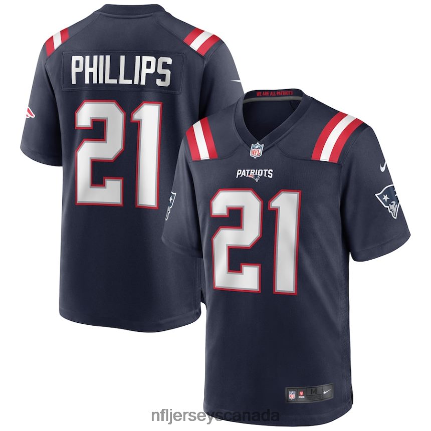 Men New England Patriots Adrian Phillips Nike Navy Game Jersey Clothing NFL TBXFR64677