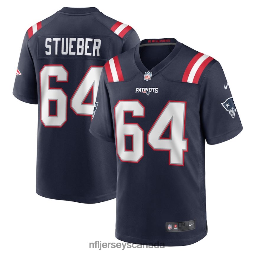 Men New England Patriots Andrew Stueber Nike Navy Game Player Jersey Clothing NFL TBXFR66746