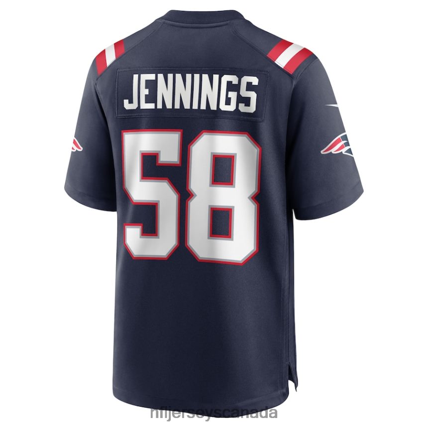 Men New England Patriots Anfernee Jennings Nike Navy Team Game Jersey Clothing NFL TBXFR64316