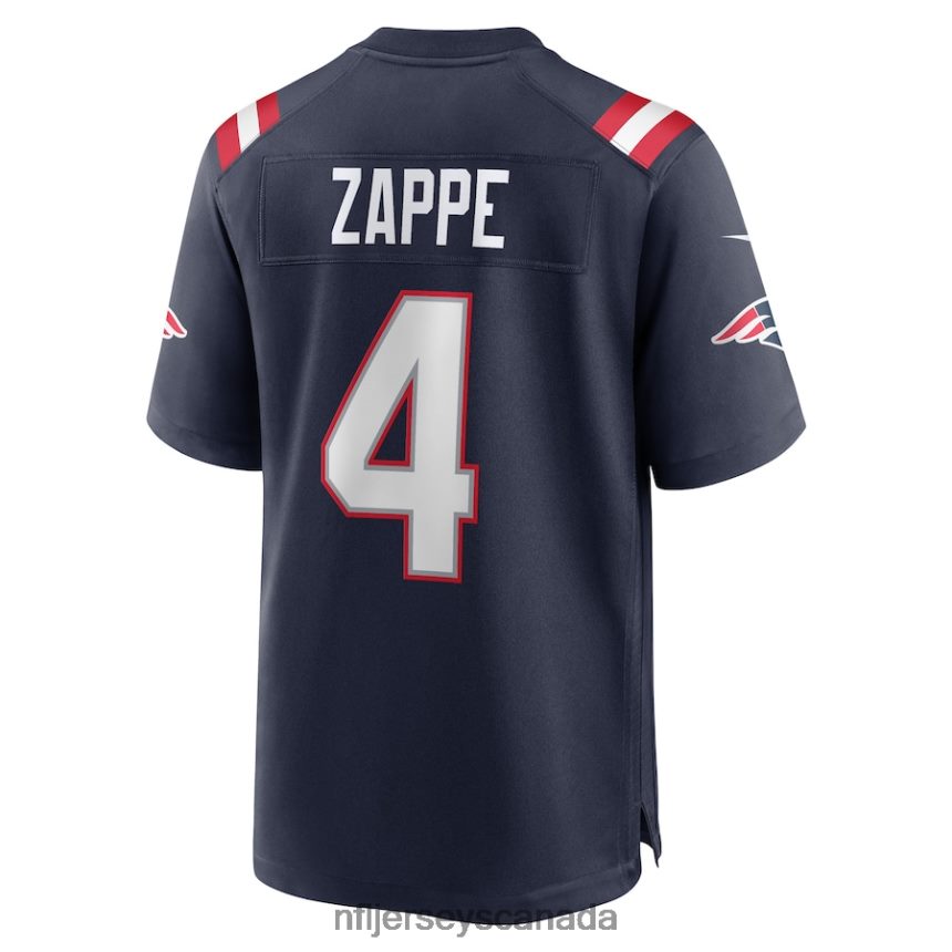 Men New England Patriots Bailey Zappe Nike Navy Game Player Jersey Clothing NFL TBXFR61831