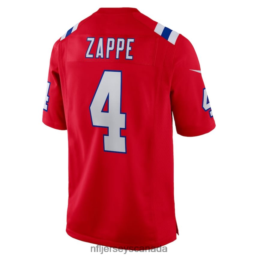 Men New England Patriots Bailey Zappe Nike Red Alternate Game Player Jersey Clothing NFL TBXFR61274