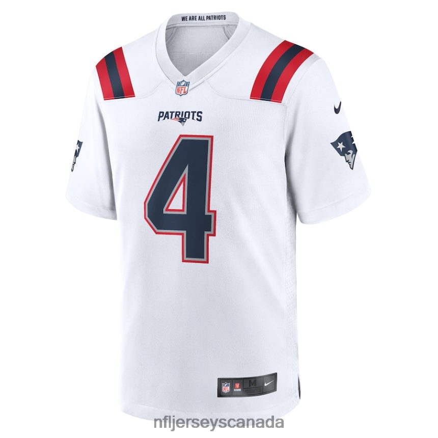 Men New England Patriots Bailey Zappe Nike White Game Player Jersey Clothing NFL TBXFR62808