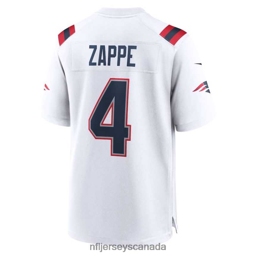 Men New England Patriots Bailey Zappe Nike White Game Player Jersey Clothing NFL TBXFR62808