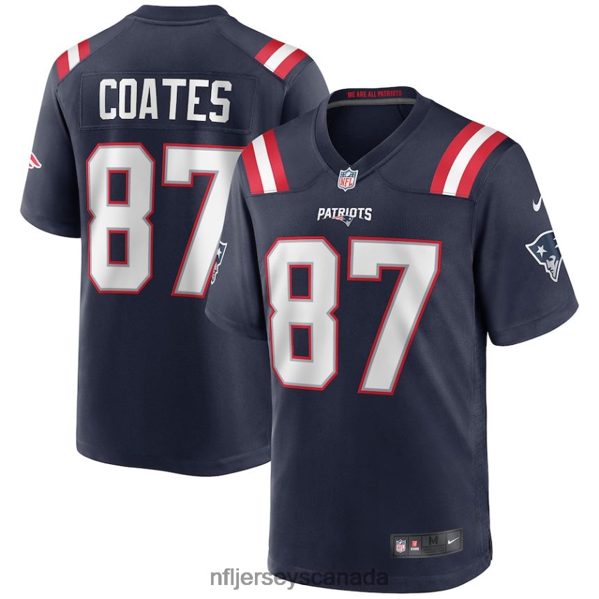 Men New England Patriots Ben Coates Nike Navy Game Retired Player Jersey Clothing NFL TBXFR66787