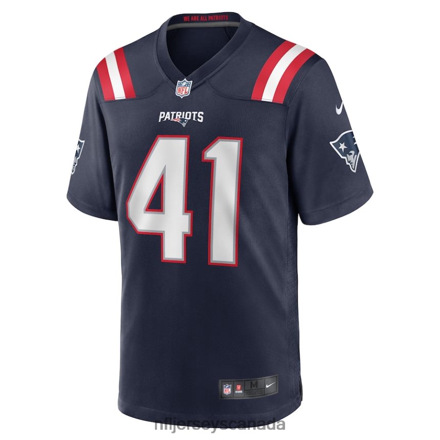 Men New England Patriots Brenden Schooler Nike Navy Game Player Jersey Clothing NFL TBXFR64174