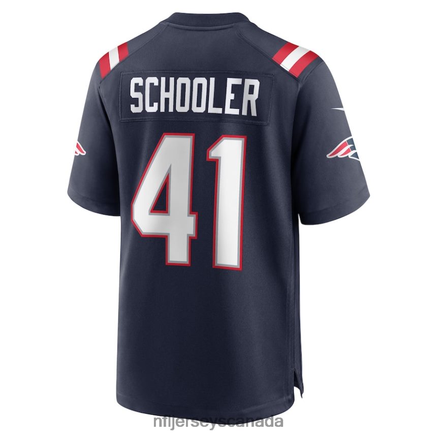 Men New England Patriots Brenden Schooler Nike Navy Game Player Jersey Clothing NFL TBXFR64174