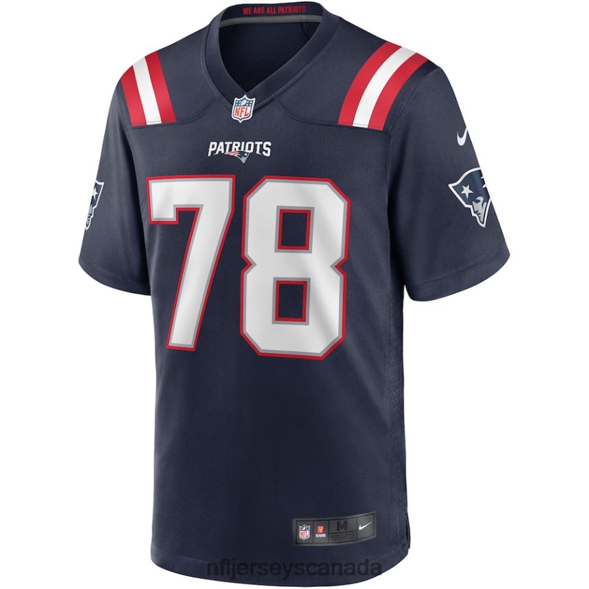 Men New England Patriots Bruce Armstrong Nike Navy Game Retired Player Jersey Clothing NFL TBXFR64896