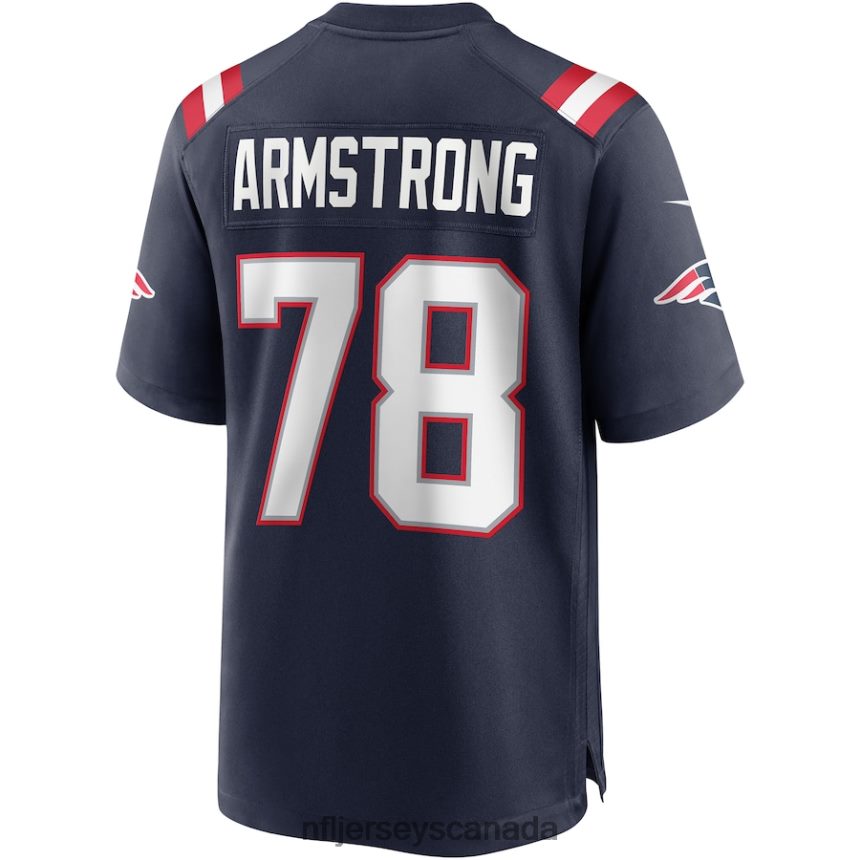 Men New England Patriots Bruce Armstrong Nike Navy Game Retired Player Jersey Clothing NFL TBXFR64896