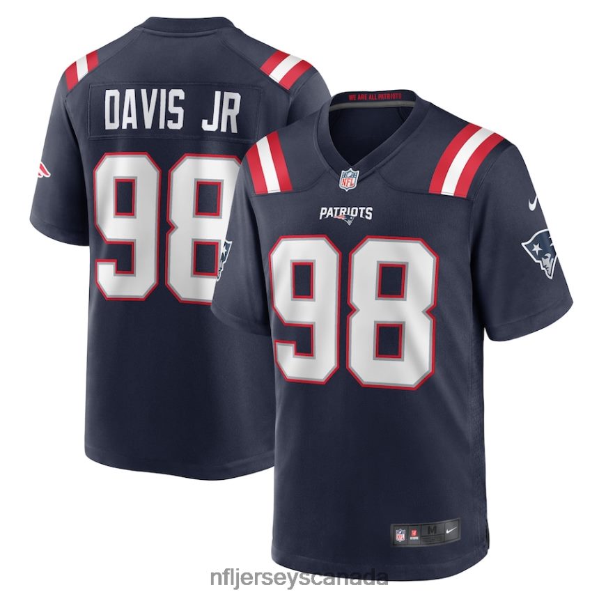 Men New England Patriots Carl Davis Jr Nike Navy Game Player Jersey Clothing NFL TBXFR65599