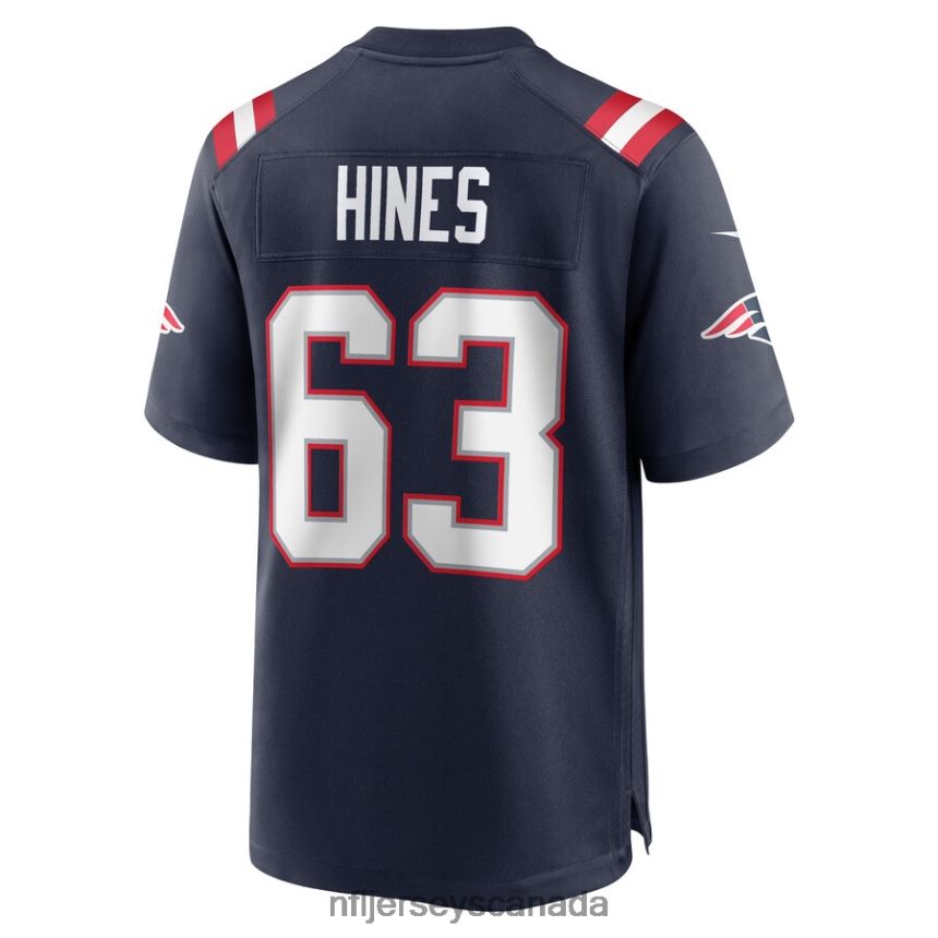 Men New England Patriots Chasen Hines Nike Navy Game Player Jersey Clothing NFL TBXFR66114