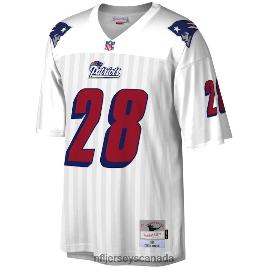Men New England Patriots Curtis Martin Mitchell  Ness White 1995 Legacy Replica Jersey Clothing NFL TBXFR61814