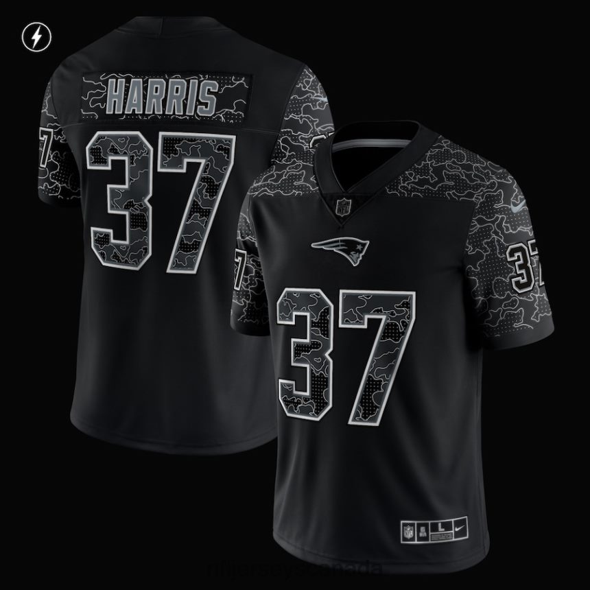 Men New England Patriots Damien Harris Nike Black RFLCTV Limited Jersey Clothing NFL TBXFR6890