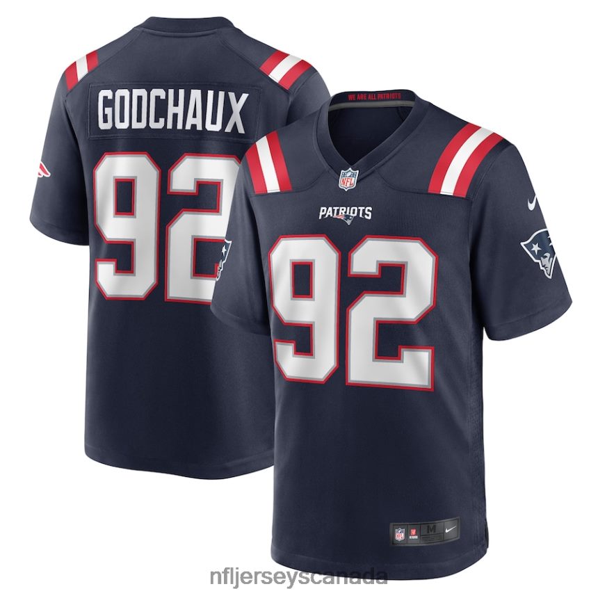 Men New England Patriots Davon Godchaux Nike Navy Game Jersey Clothing NFL TBXFR66759