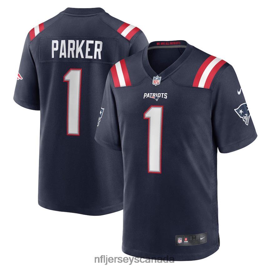 Men New England Patriots DeVante Parker Nike Navy Game Jersey Clothing NFL TBXFR63004
