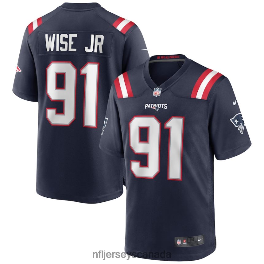 Men New England Patriots Deatrich Wise Jr Nike Navy Game Jersey Clothing NFL TBXFR64893