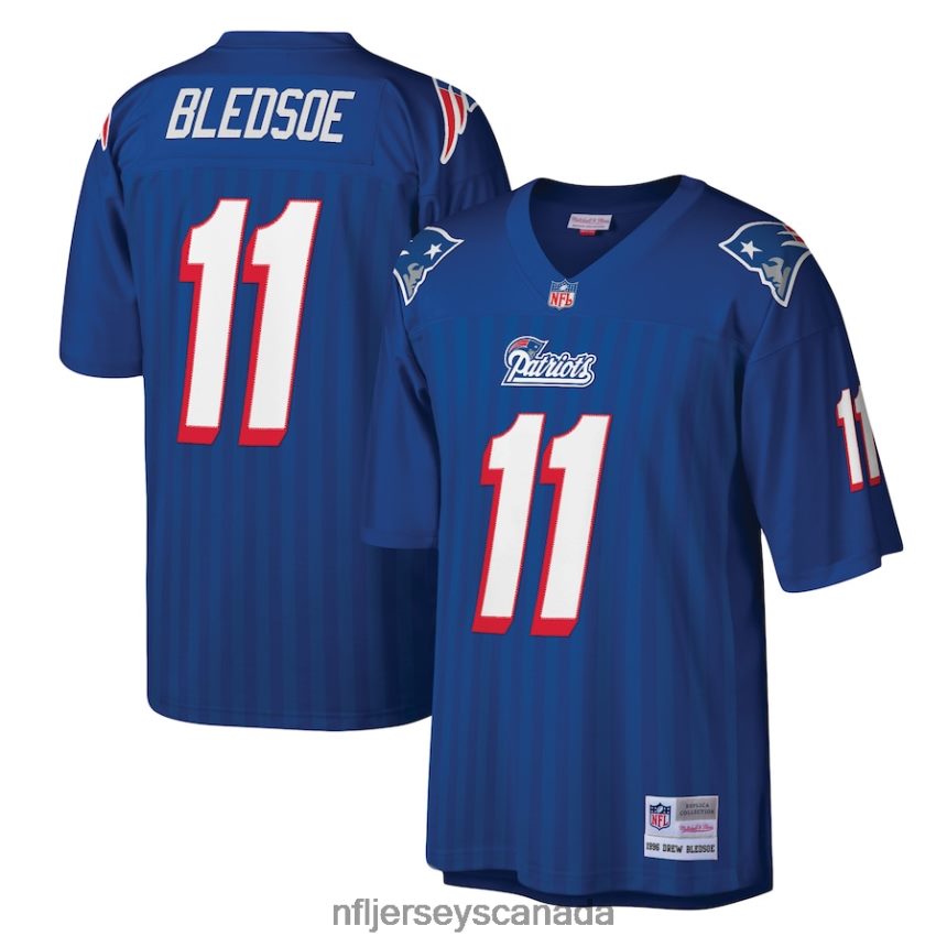 Men New England Patriots Drew Bledsoe Mitchell  Ness Royal Legacy Replica Jersey Clothing NFL TBXFR61408