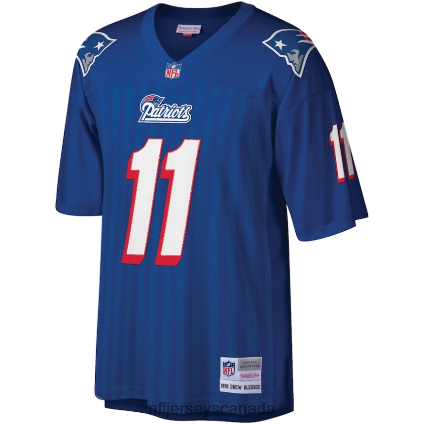 Men New England Patriots Drew Bledsoe Mitchell  Ness Royal Legacy Replica Jersey Clothing NFL TBXFR61408