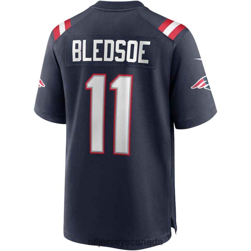 Men New England Patriots Drew Bledsoe Nike Navy Game Retired Player Jersey Clothing NFL TBXFR62848