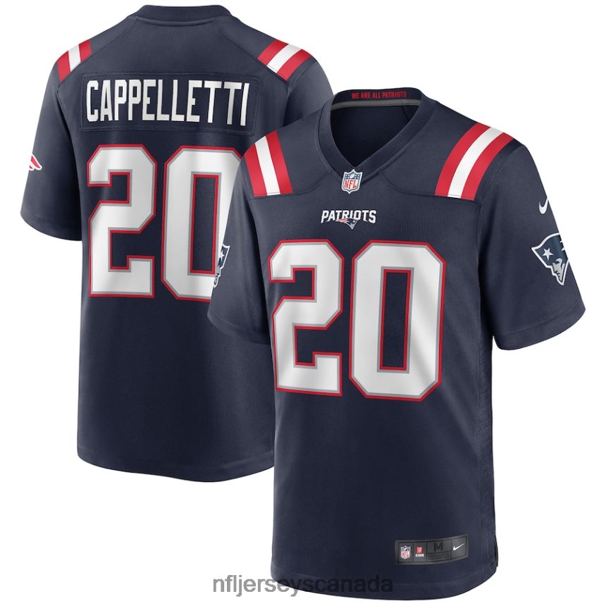 Men New England Patriots Gino Cappelletti Nike Navy Game Retired Player Jersey Clothing NFL TBXFR66613