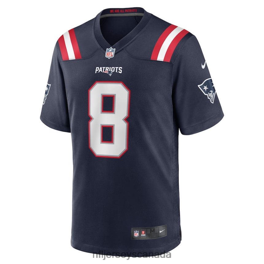 Men New England Patriots Ja\Whaun Bentley Nike Navy Game Player Jersey Clothing NFL TBXFR62984