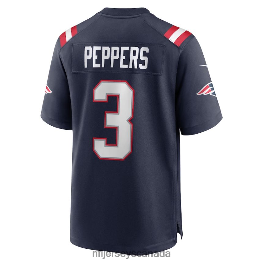 Men New England Patriots Jabrill Peppers Nike Navy Game Jersey Clothing NFL TBXFR62843