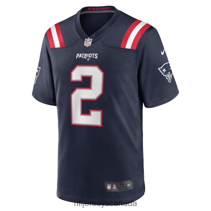 Men New England Patriots Jalen Mills Nike Navy Game Player Jersey Clothing NFL TBXFR64290