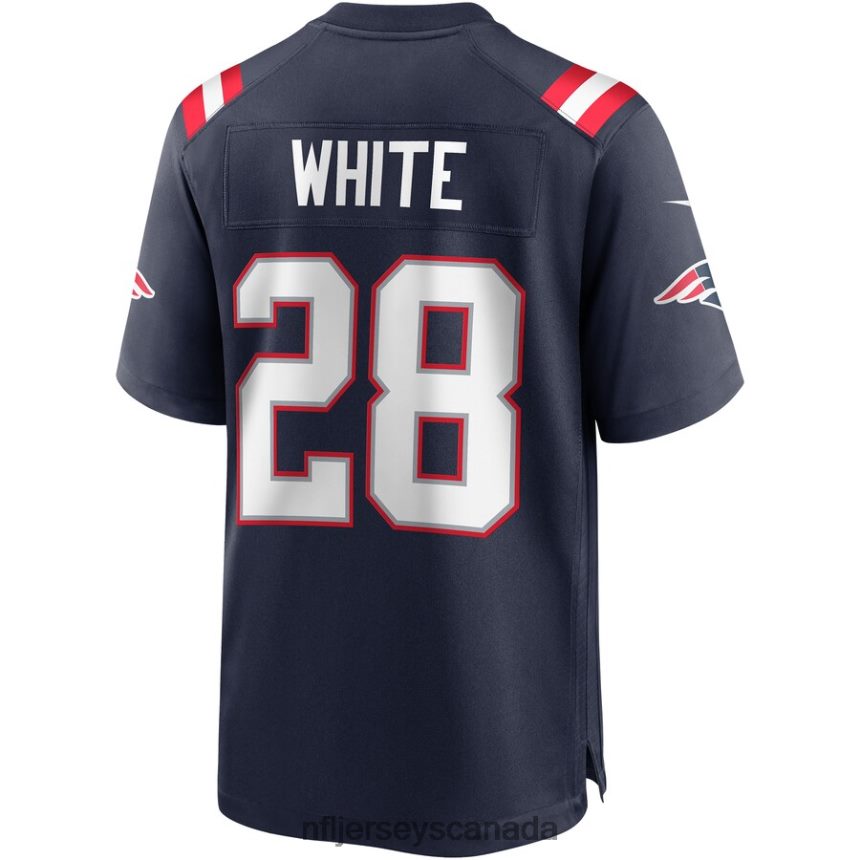 Men New England Patriots James White Nike Navy Game Jersey Clothing NFL TBXFR65350