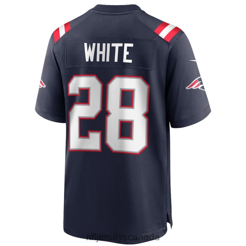 Men New England Patriots James White Nike Navy Game Player Jersey Clothing NFL TBXFR63247