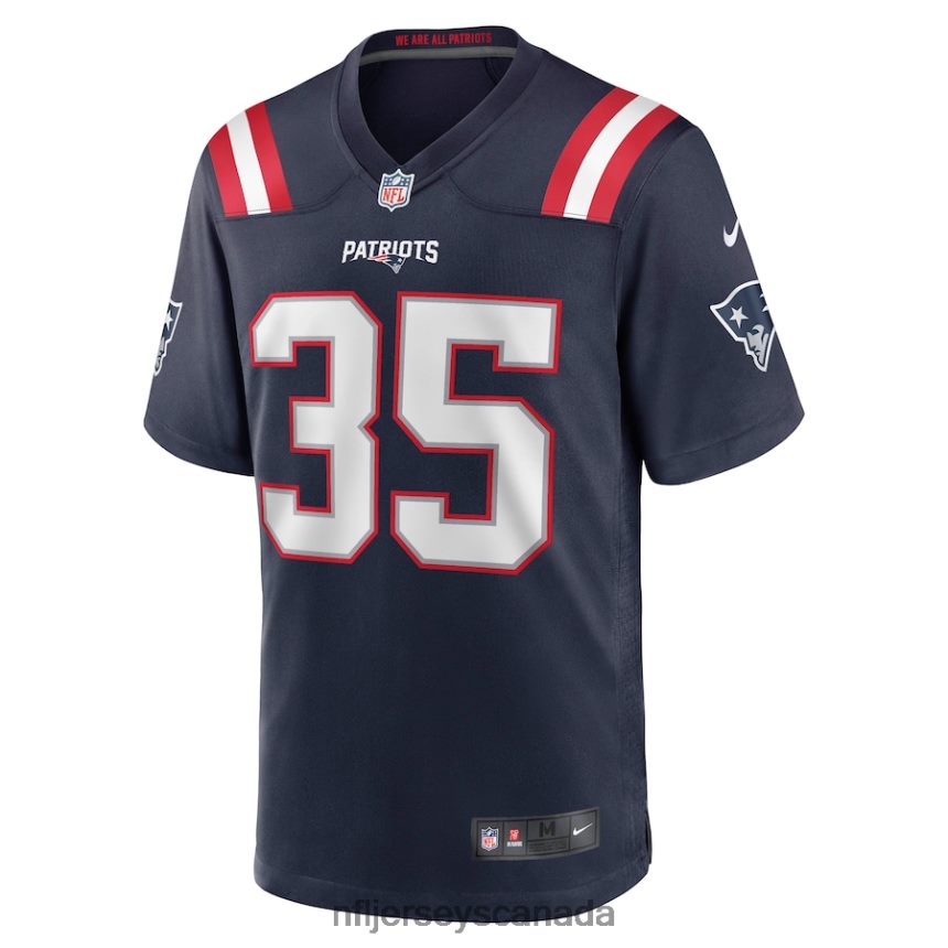Men New England Patriots Jim Nance Nike Navy Retired Player Jersey Clothing NFL TBXFR66772