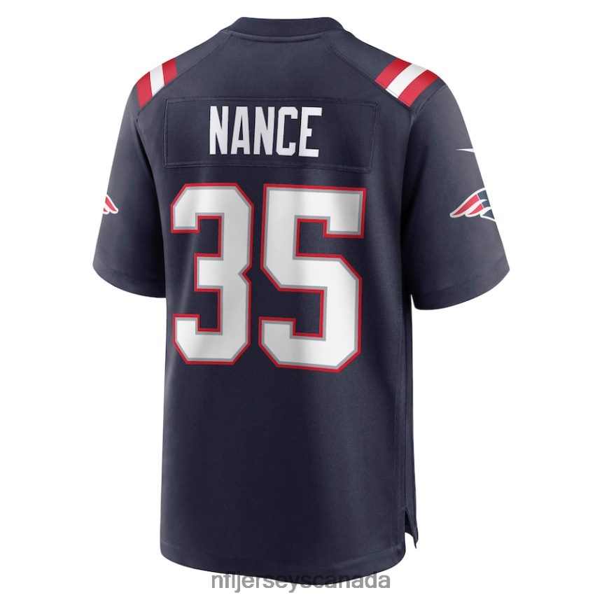Men New England Patriots Jim Nance Nike Navy Retired Player Jersey Clothing NFL TBXFR66772