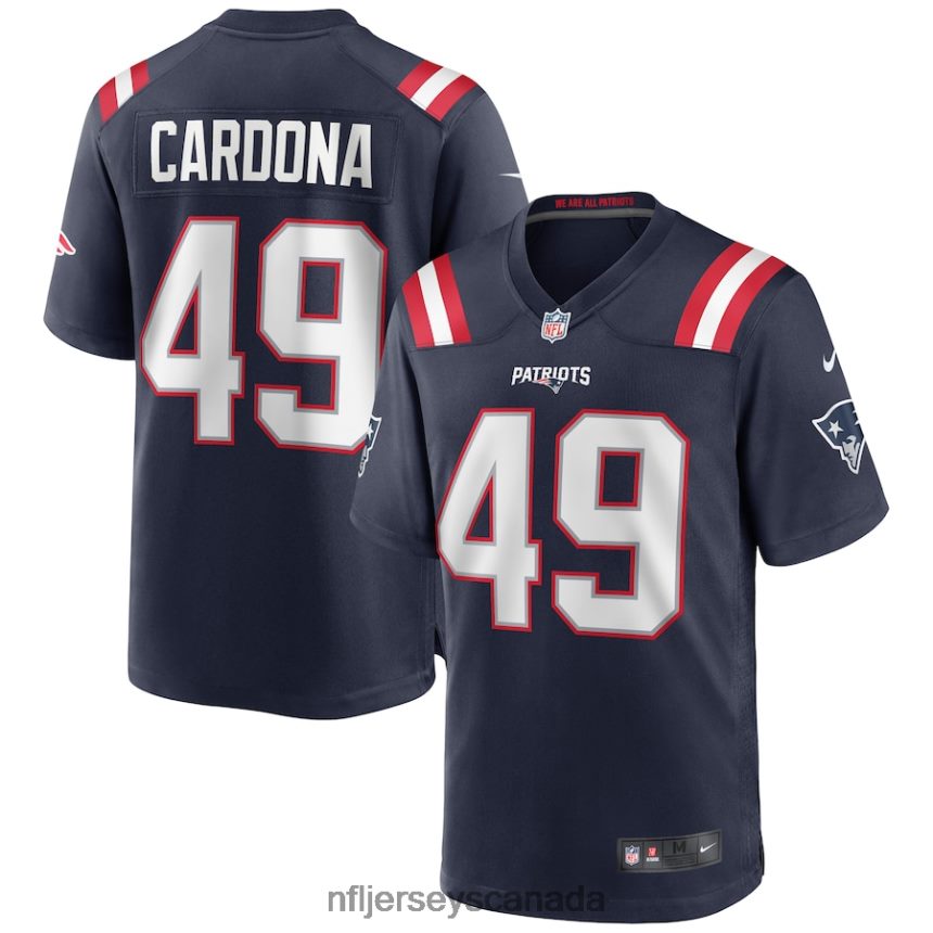 Men New England Patriots Joe Cardona Nike Navy Game Jersey Clothing NFL TBXFR65771