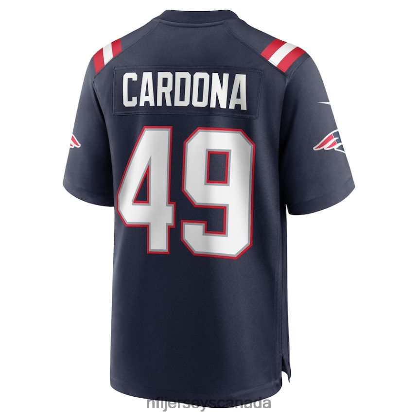 Men New England Patriots Joe Cardona Nike Navy Game Jersey Clothing NFL TBXFR65771