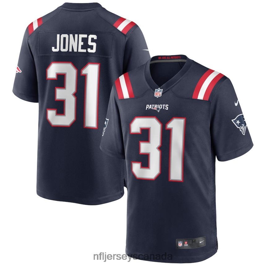 Men New England Patriots Jonathan Jones Nike Navy Game Jersey Clothing NFL TBXFR62818