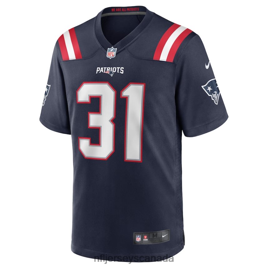 Men New England Patriots Jonathan Jones Nike Navy Game Jersey Clothing NFL TBXFR62818