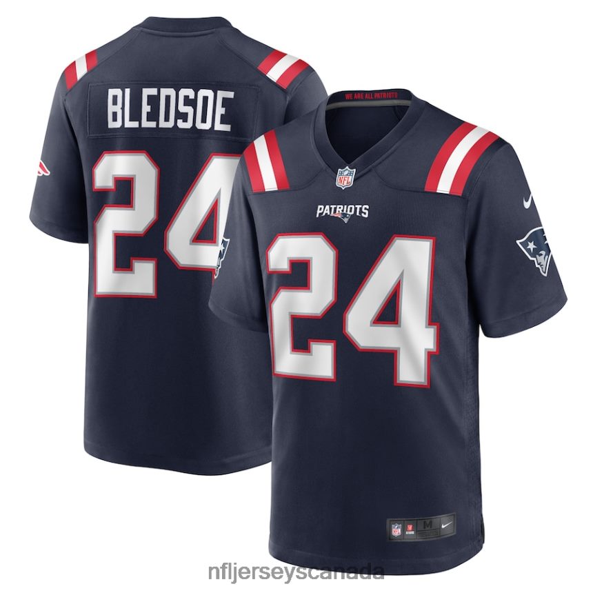 Men New England Patriots Joshuah Bledsoe Nike Navy Game Player Jersey Clothing NFL TBXFR63866