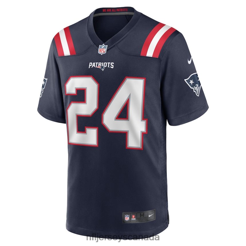 Men New England Patriots Joshuah Bledsoe Nike Navy Game Player Jersey Clothing NFL TBXFR63866