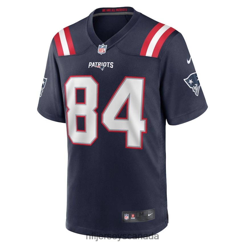 Men New England Patriots Kendrick Bourne Nike Navy Game Jersey Clothing NFL TBXFR63256
