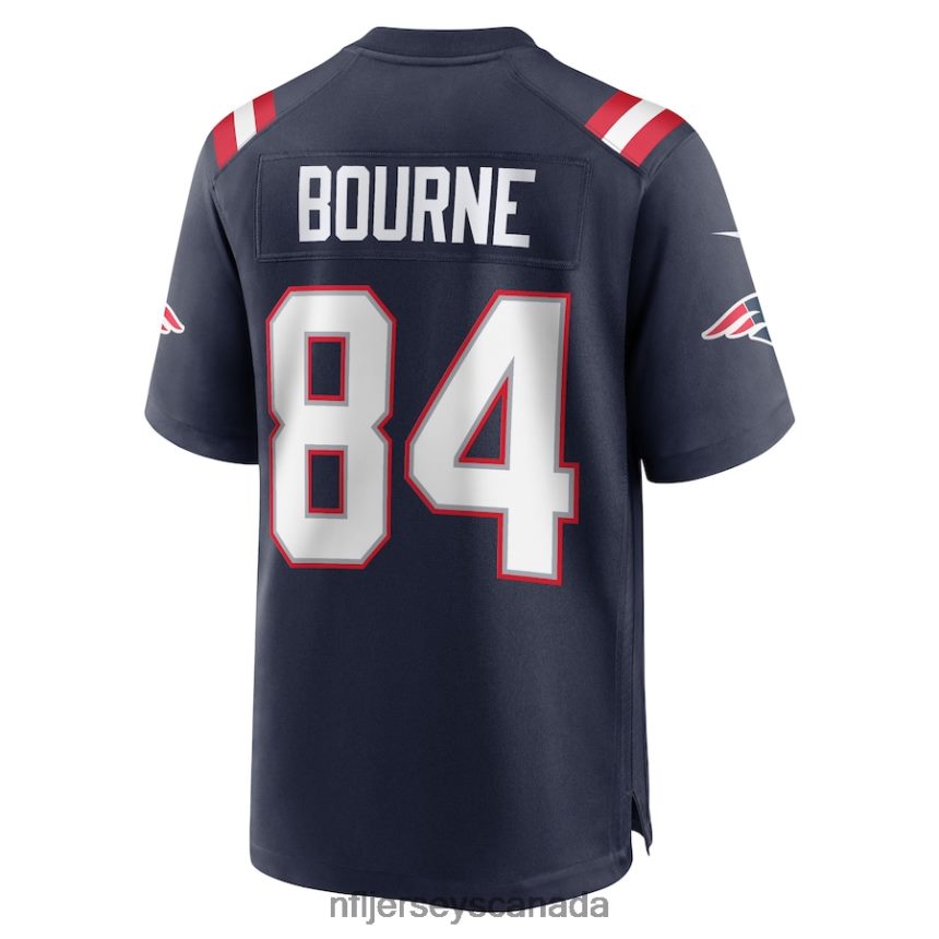 Men New England Patriots Kendrick Bourne Nike Navy Game Jersey Clothing NFL TBXFR63256