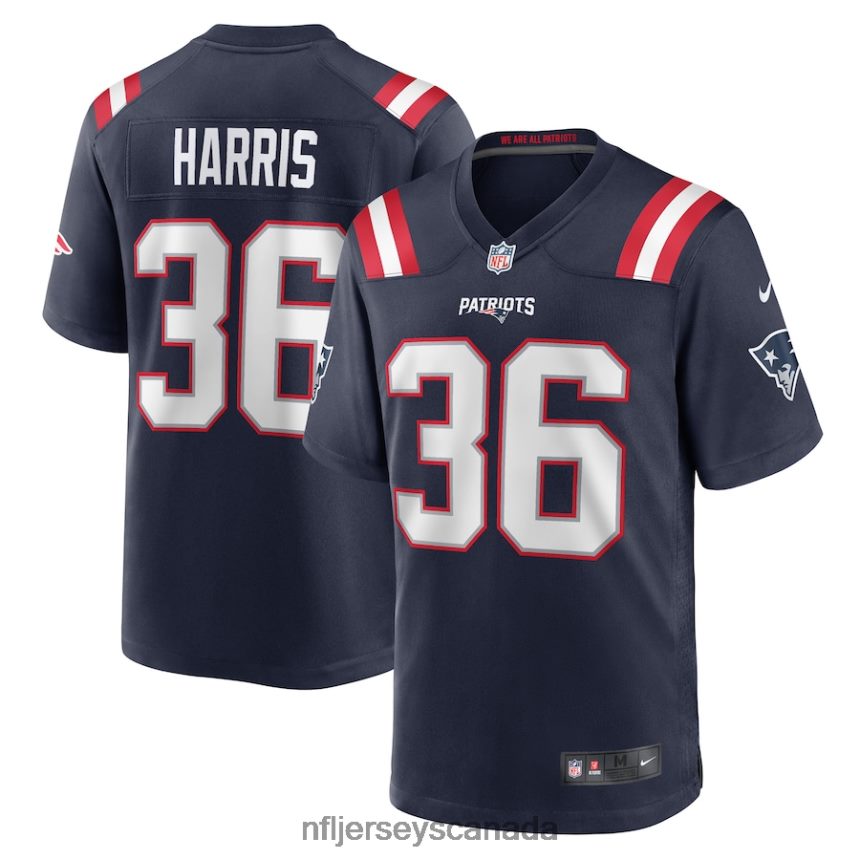 Men New England Patriots Kevin Harris Nike Navy Game Player Jersey Clothing NFL TBXFR65734