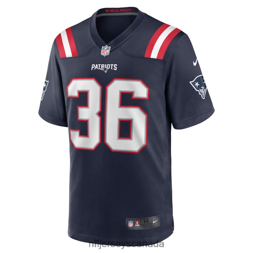 Men New England Patriots Kevin Harris Nike Navy Game Player Jersey Clothing NFL TBXFR65734