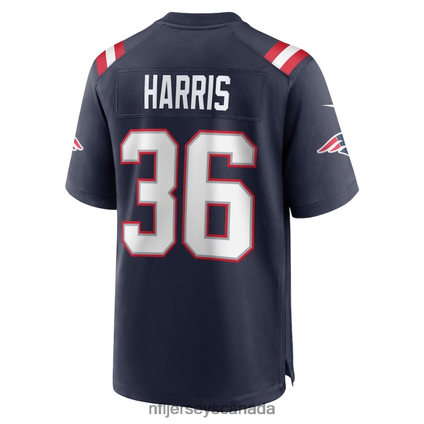Men New England Patriots Kevin Harris Nike Navy Game Player Jersey Clothing NFL TBXFR65734