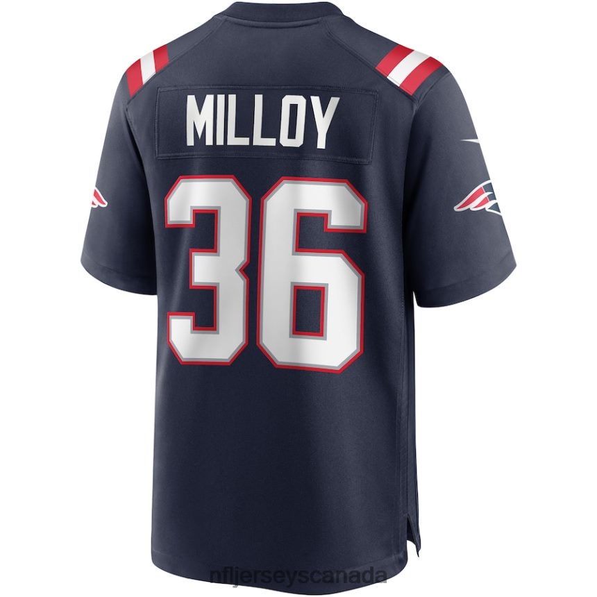 Men New England Patriots Lawyer Milloy Nike Navy Game Retired Player Jersey Clothing NFL TBXFR66107