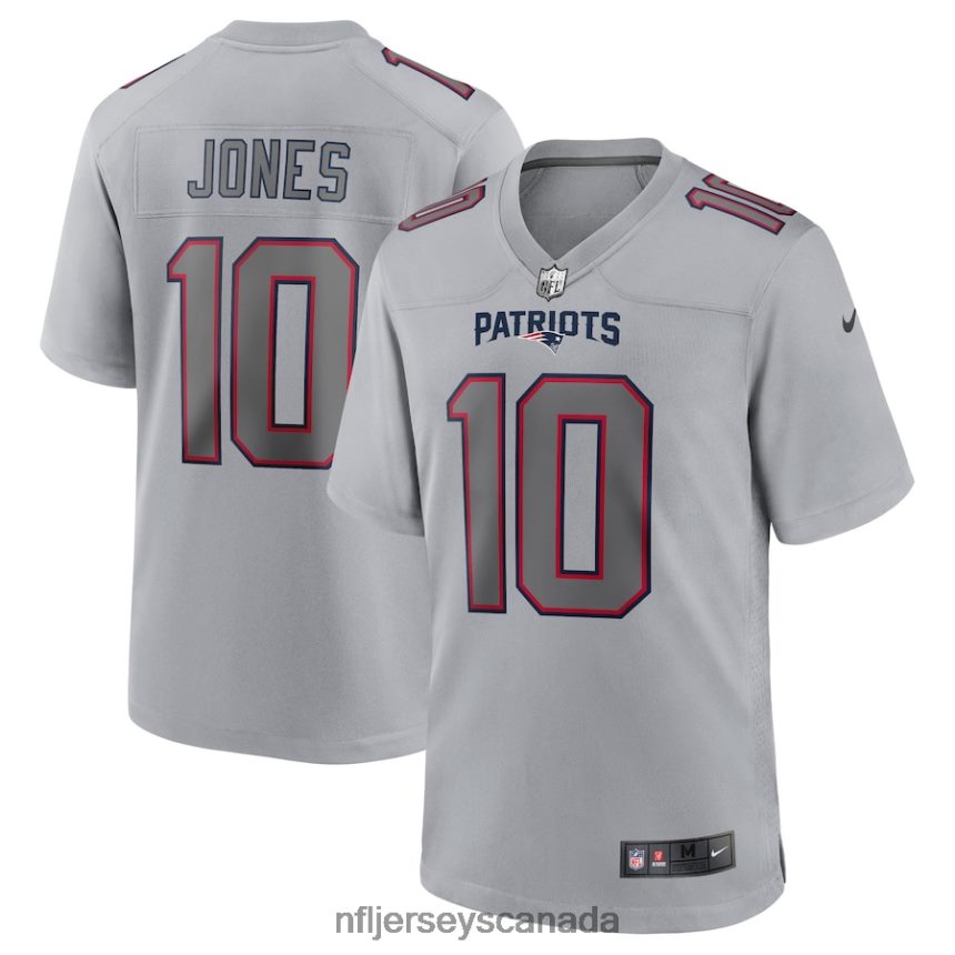 Men New England Patriots Mac Jones Nike Gray Atmosphere Fashion Game Jersey Clothing NFL TBXFR63029