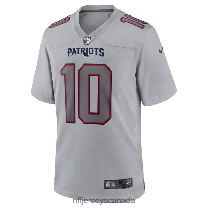 Men New England Patriots Mac Jones Nike Gray Atmosphere Fashion Game Jersey Clothing NFL TBXFR63029