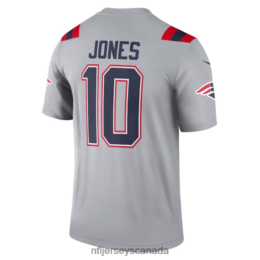 Men New England Patriots Mac Jones Nike Gray Inverted Legend Jersey Clothing NFL TBXFR61878